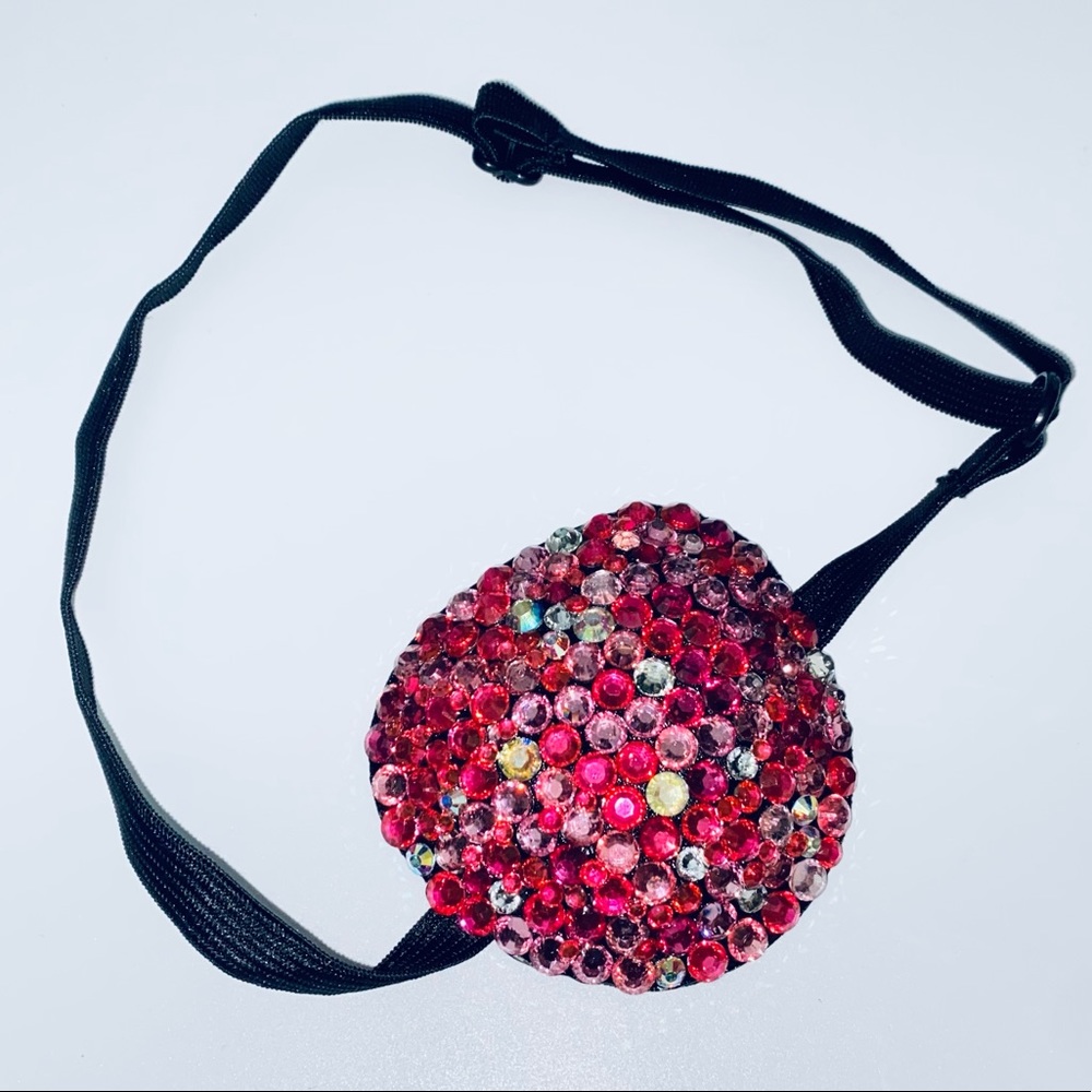Pink Mix Crystal Medical Eye Patch Cover Up